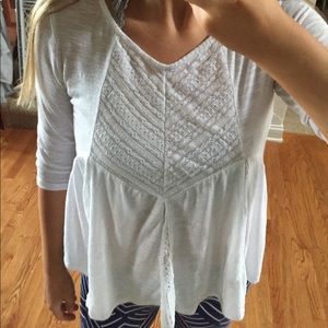 White peasant style shirt!