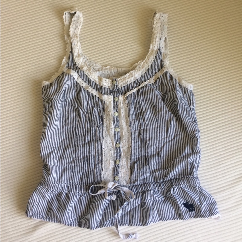Stripe and lace top