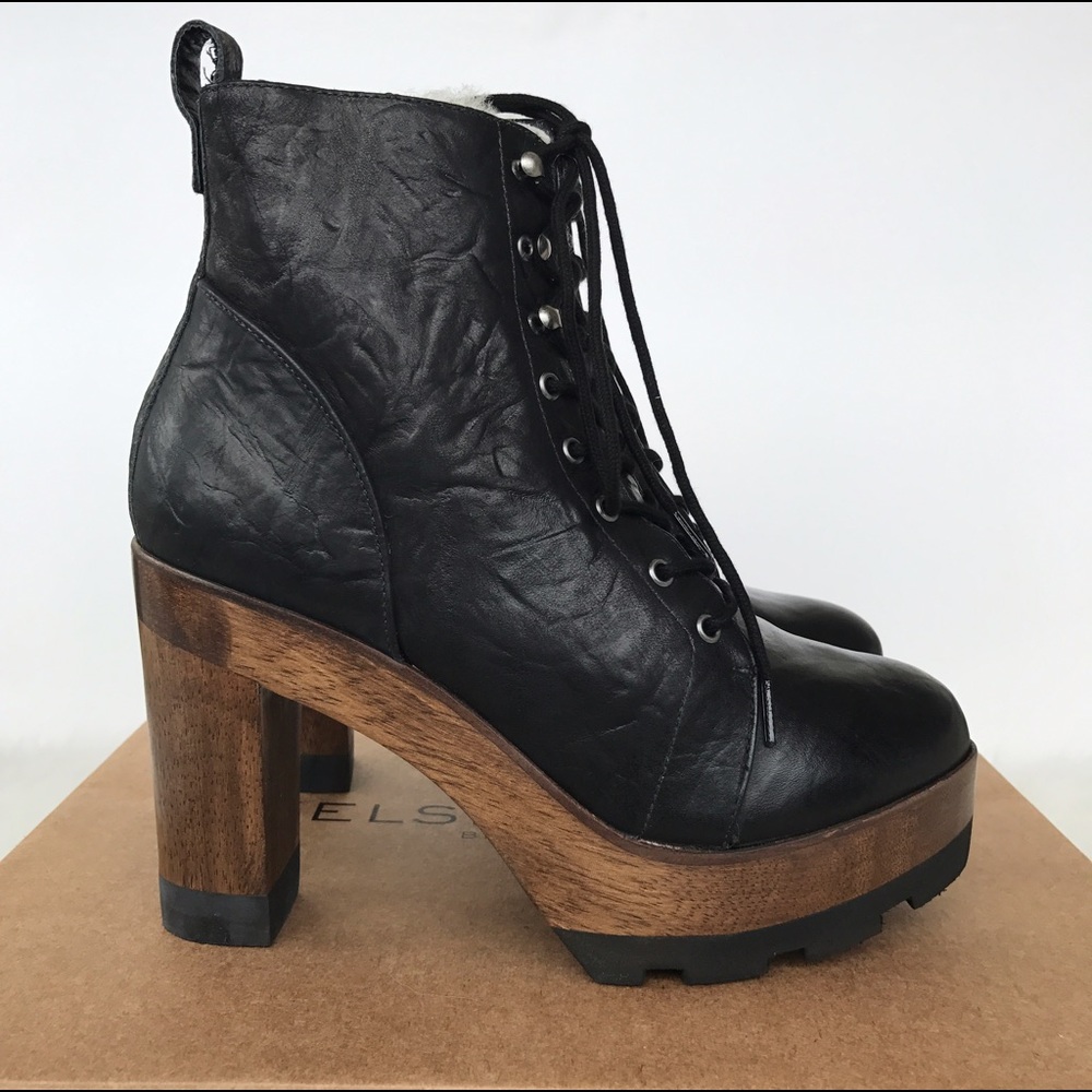 🆕 $175 Kelsi Dagger Fur Lined Leather Lace Boots