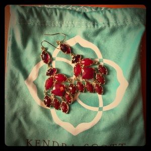 Red/ Maroon Kendra Scott Chandelier Earrings