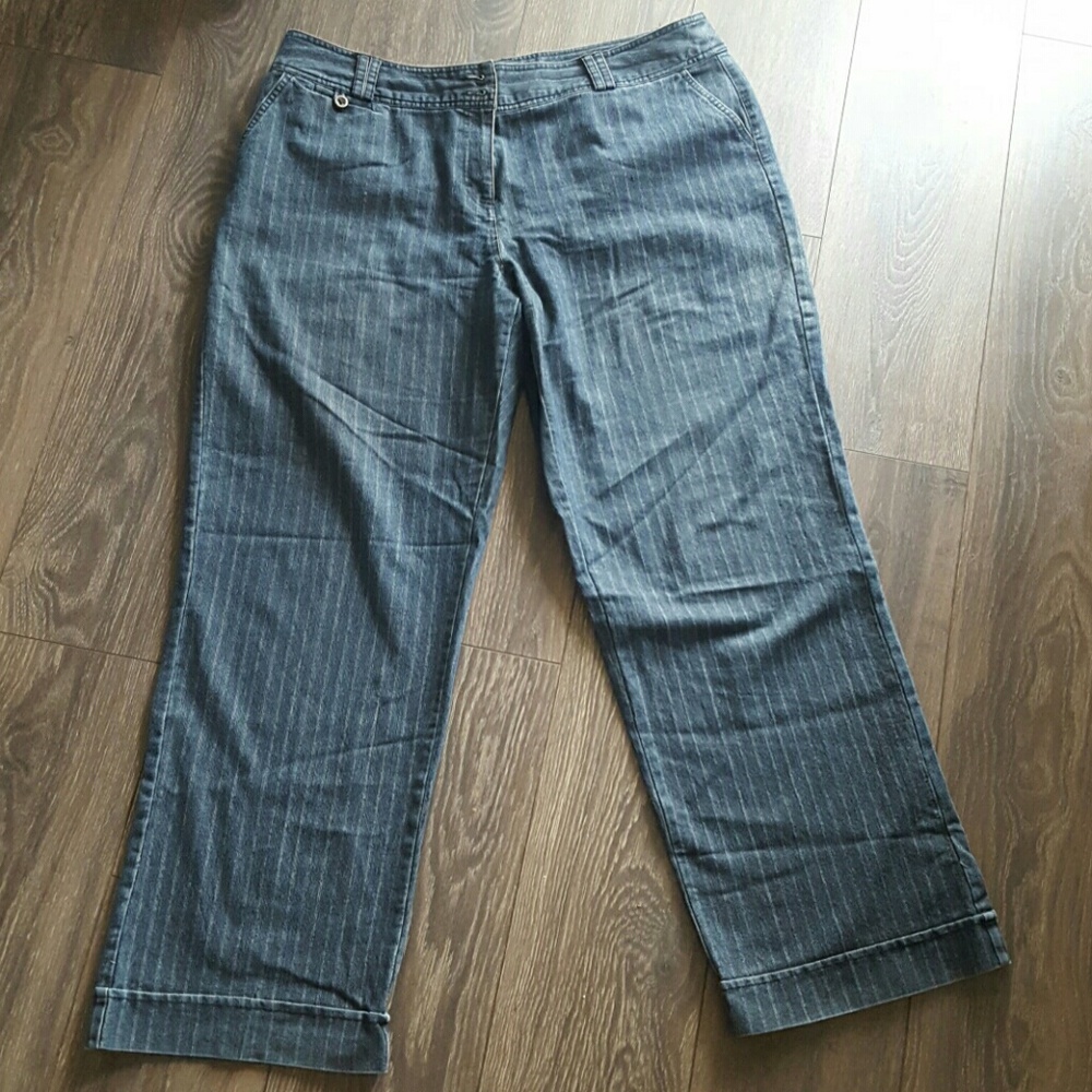 Cato pinstripe wide leg jeans