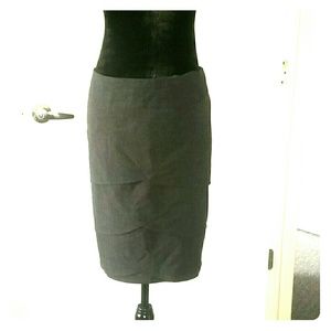AGB Gray Multilayered Pencil Suit Skirt