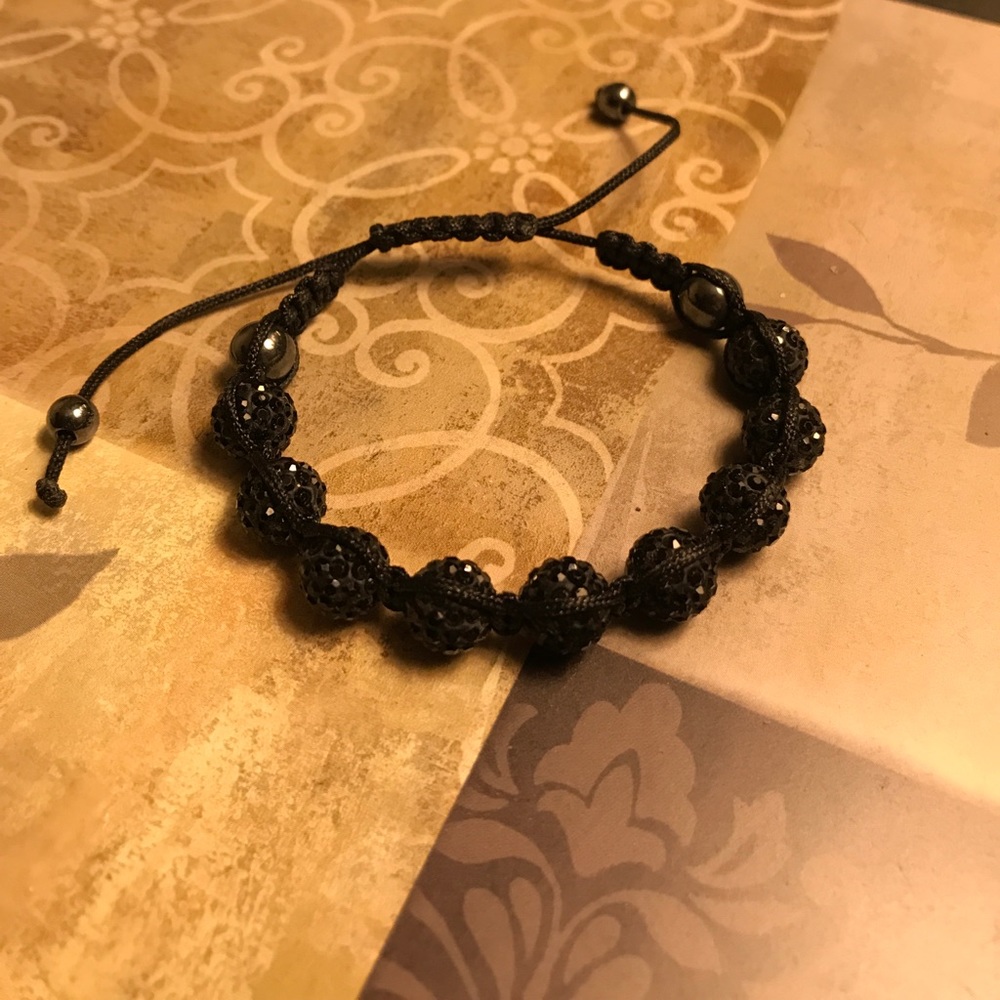 Black Shamballa Bracelet (unisex)