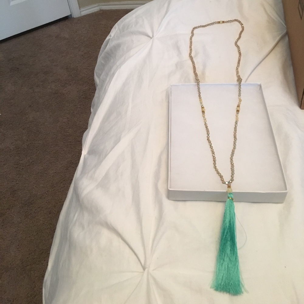 beaded tassel necklace