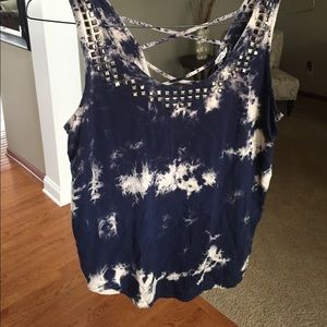 Blue and white tye dye tank from Forever 21!
