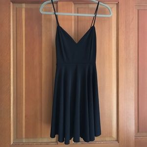 Strappy back black dress