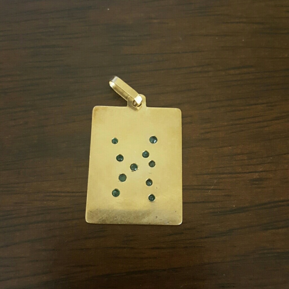 Gold 18k with genuine emeralds pendant - Picture 3 of 4