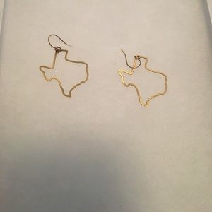 gold texas earrings