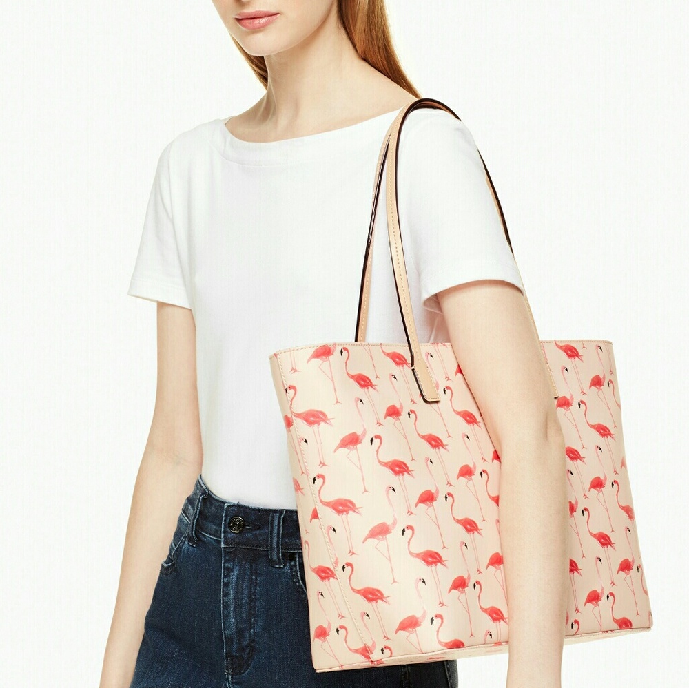 Make Offer! Kate Spade Signature Flamingo Tote - Picture 2 of 4