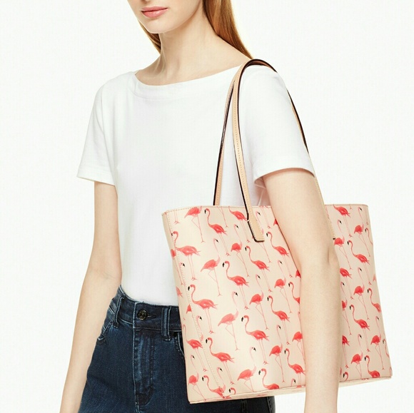 Make Offer! Kate Spade Signature Flamingo Tote - Picture 2 of 4