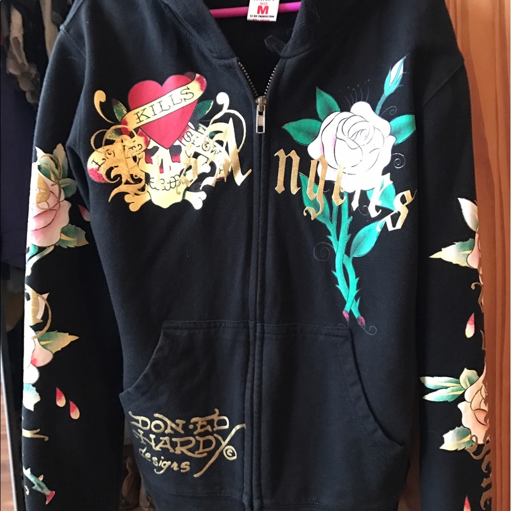 Faux Ed Hardy Zip Up