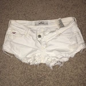 Hollister white jean shorts