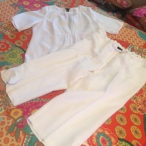 🔥Lane Bryant White Linen Set🔥
