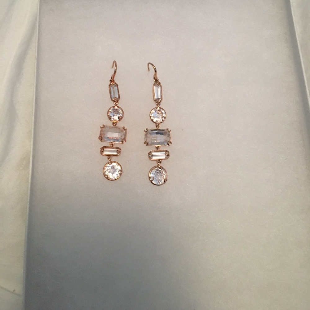 rose gold and stone earrings