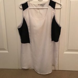 Sleeveless top with black suede detail