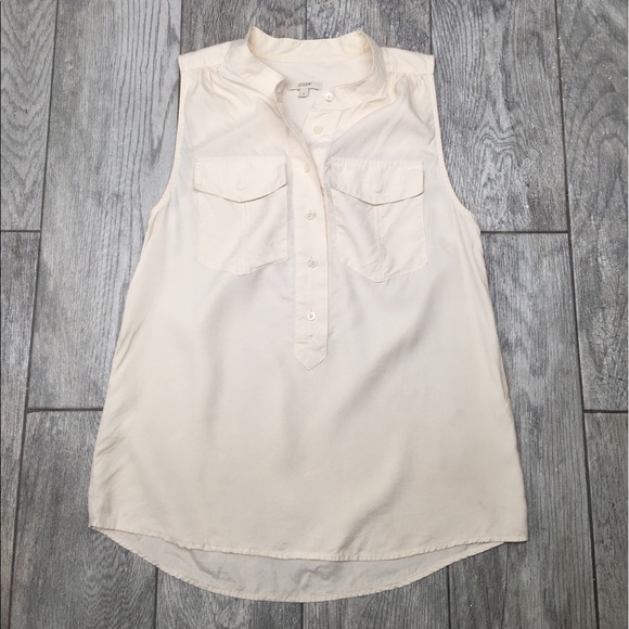 J. Crew Tops - J. Crew ivory half button down blouse