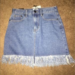 Jean skirt with frill bottom