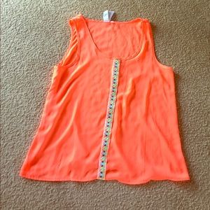 Neon color with tribal print tank top