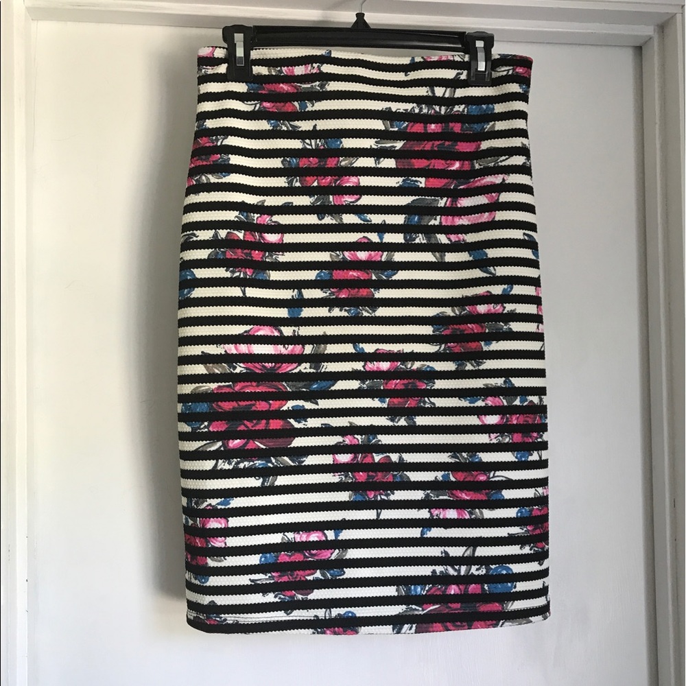 Reposh - Papermoon Floral/Striped Skirt