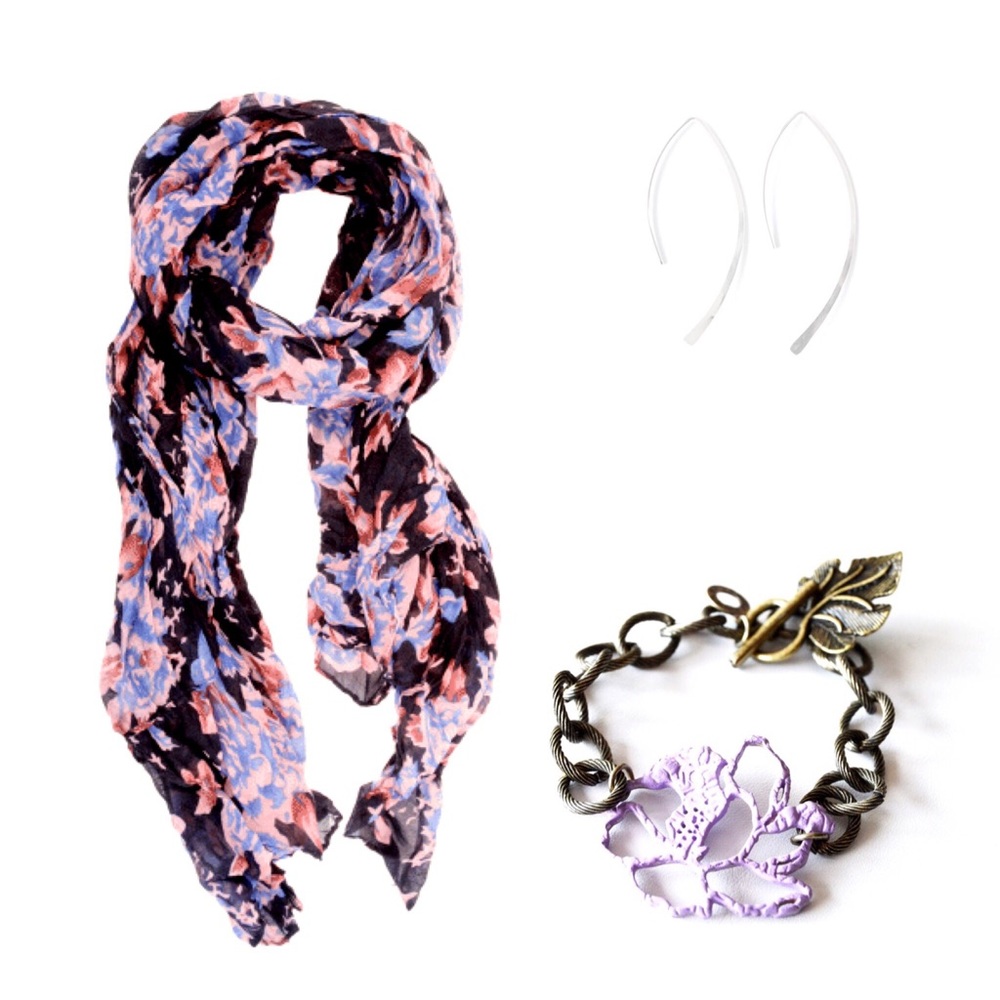 LAST DAY! Scarf/Earrings/Bracelet