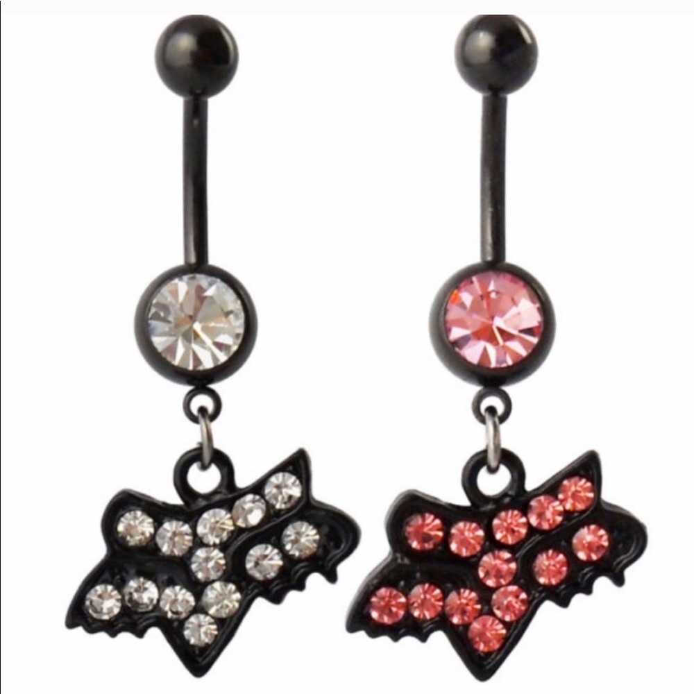 NWT 2 set FOX RACING BLING NAVEL BELLY BUTTON RING