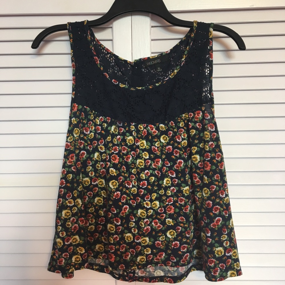 Floral and Lace Crop Top