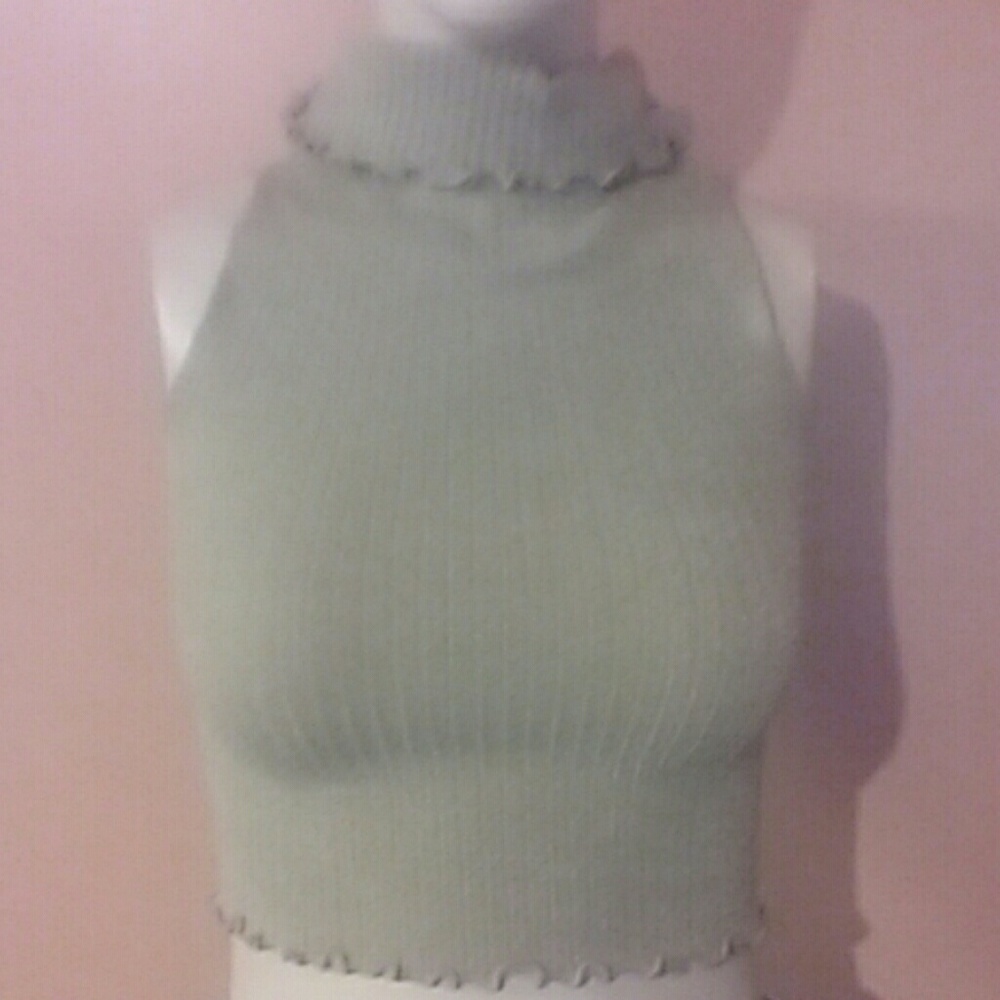 Light brown, beige crop top ribbed one size