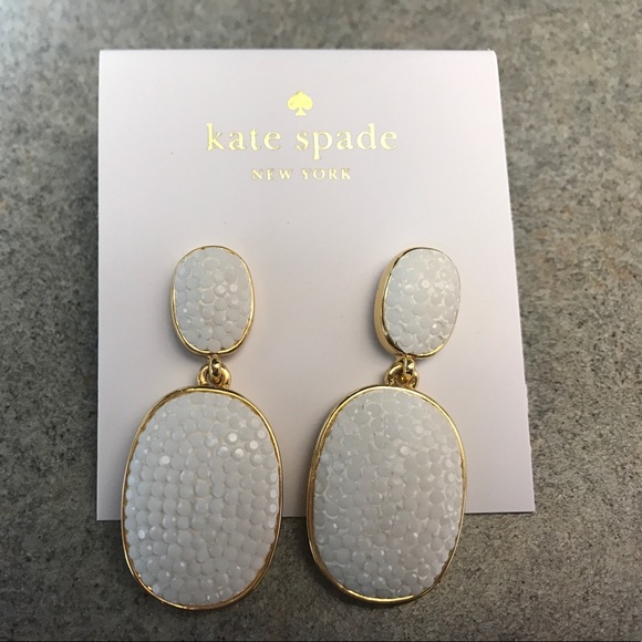 kate spade Jewelry - Kate Spade "Pave the Way" earrings in white