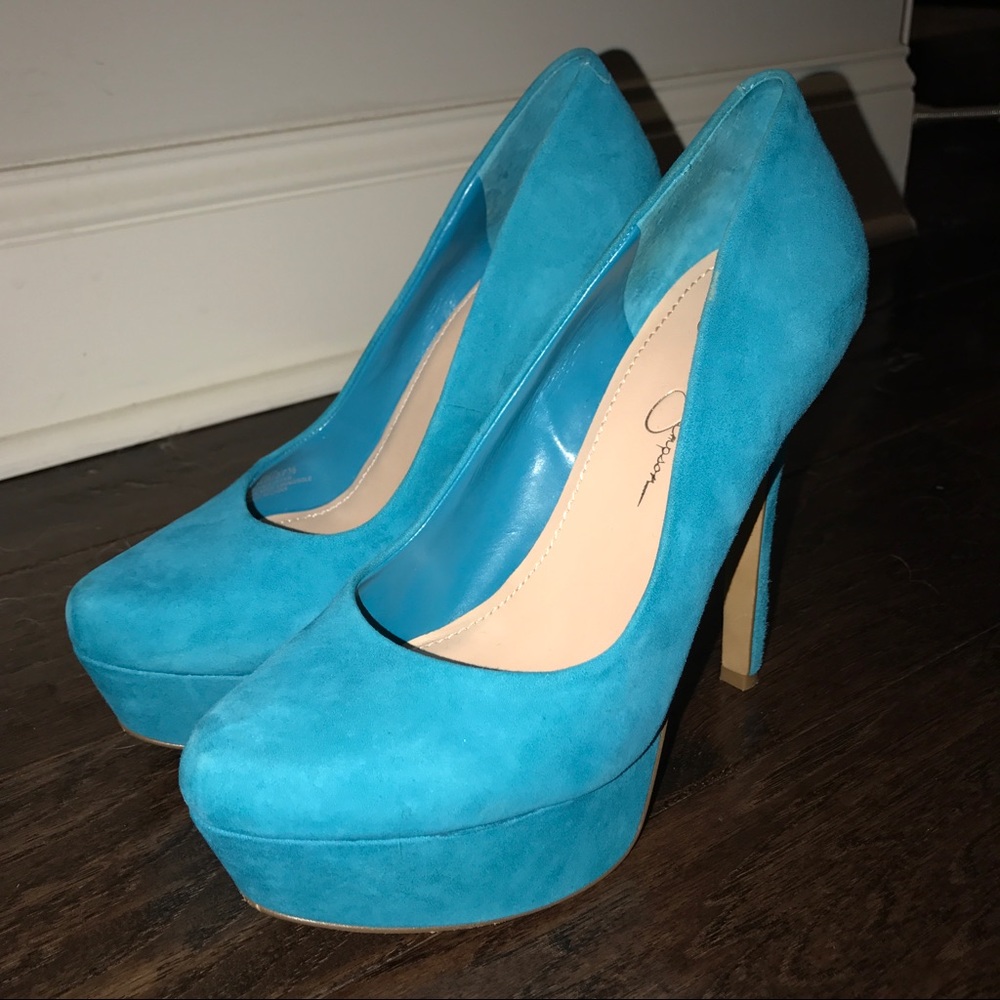 Jessica Simpson Teal Suede Pumps