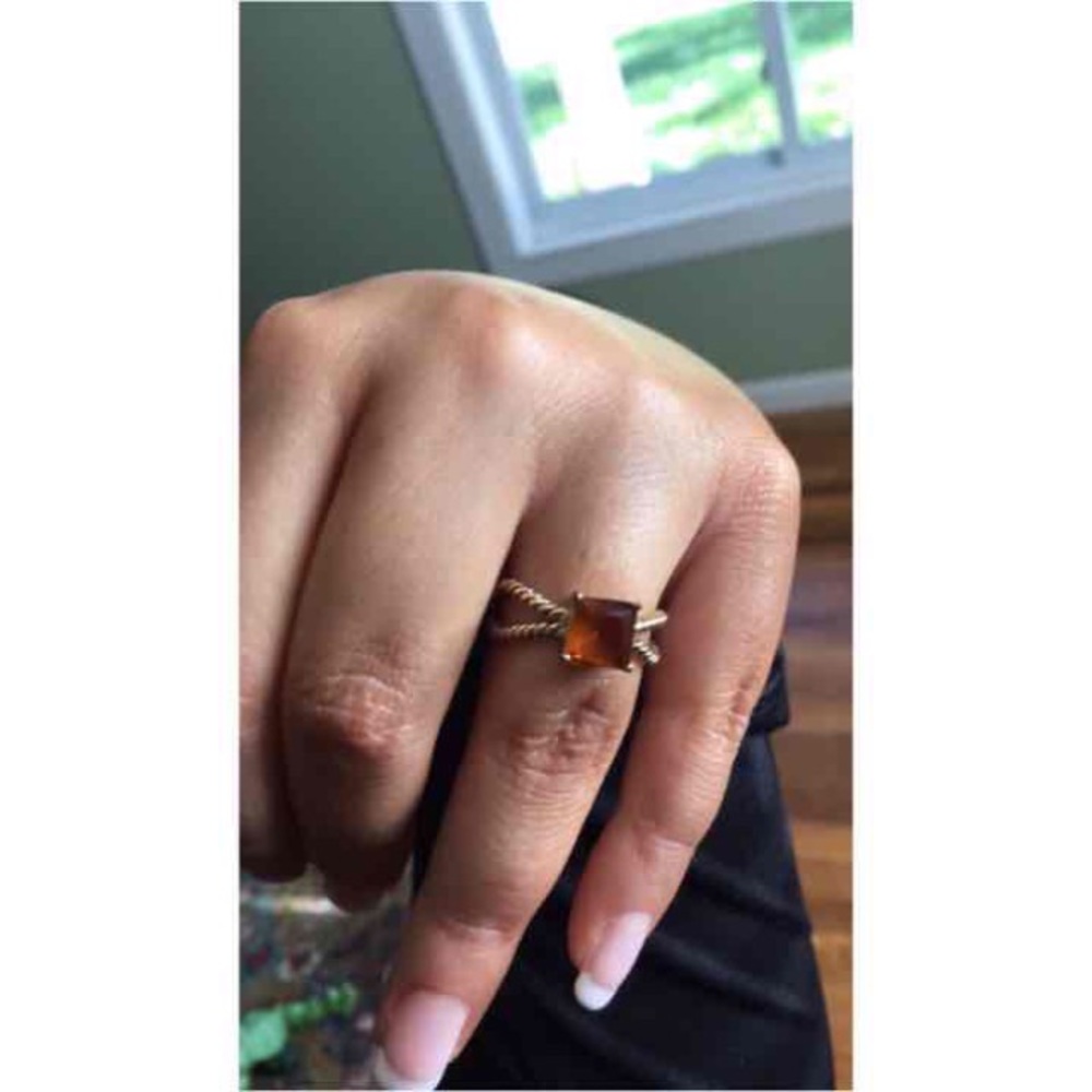 Lia Sophia brown stone ring