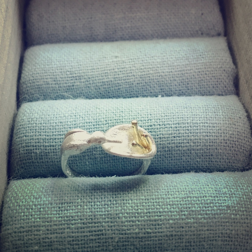 Cute Birdie with Flowers Ring Handmade