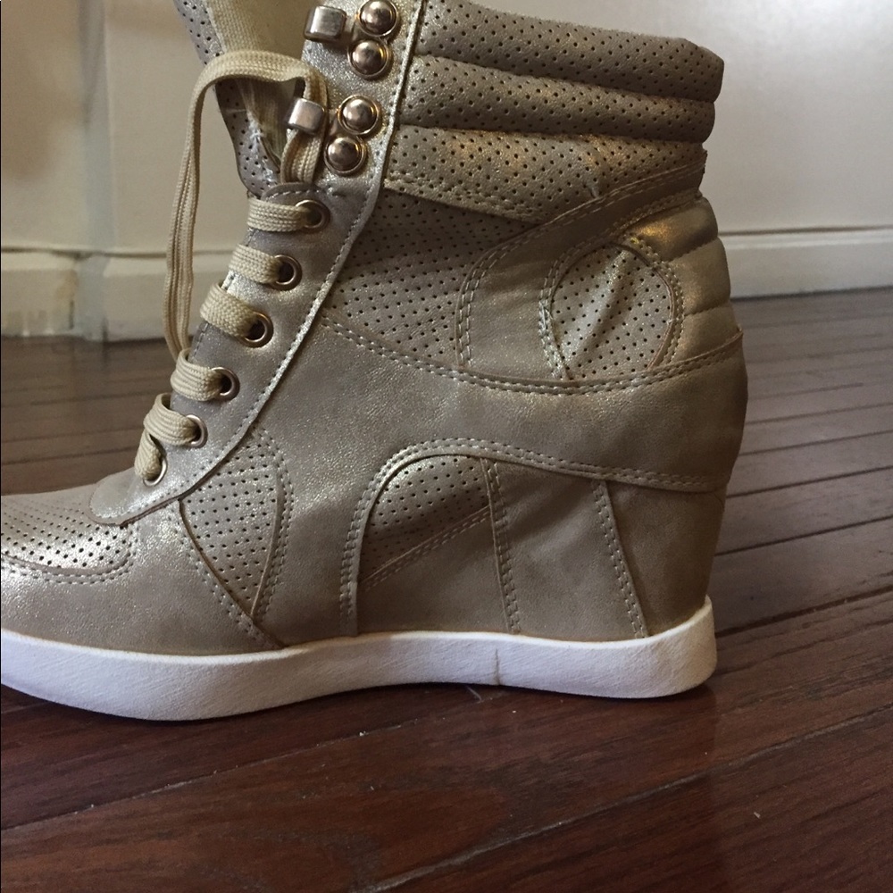 Brand new high top heeled sneakers