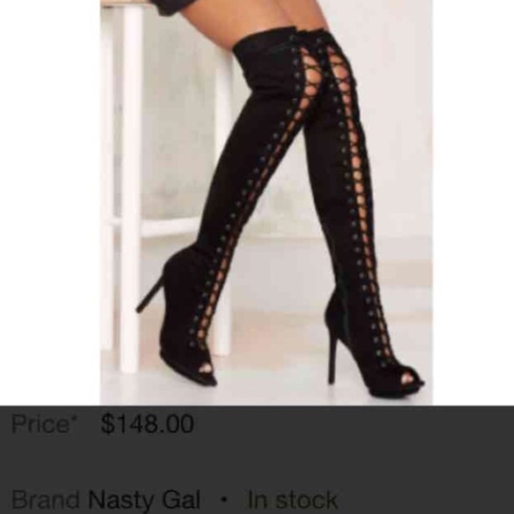 Nasty Gal over the knee heeled boot