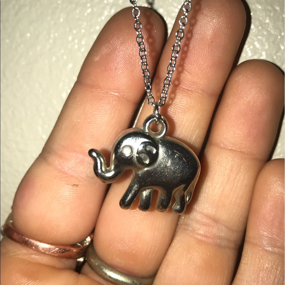 Silver elephant necklace
