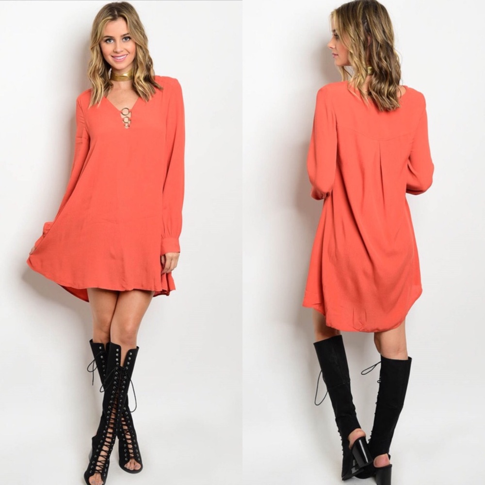 🎉CLEARANCE🎉 Navy Long Sleeve Tunic Mini Dress - Picture 4 of 5