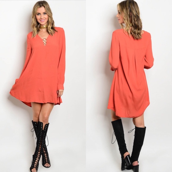 🎉CLEARANCE🎉 Navy Long Sleeve Tunic Mini Dress - Picture 4 of 5
