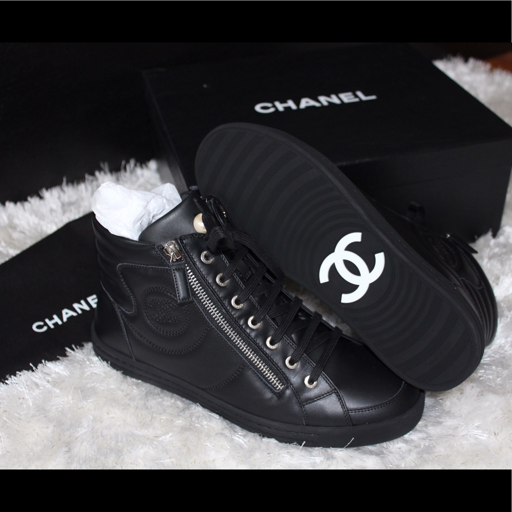 Chanel weekend high top sneakers