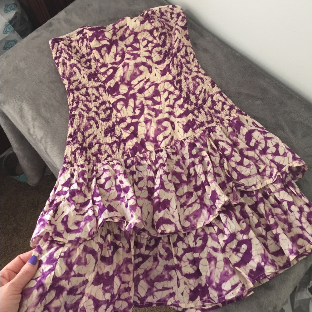 Strapless mini dress
