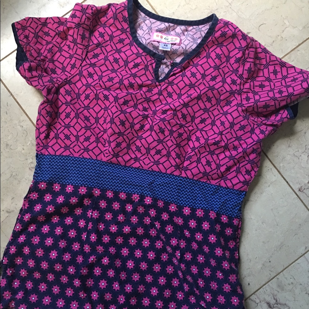 Pink/Blue Scrub Top