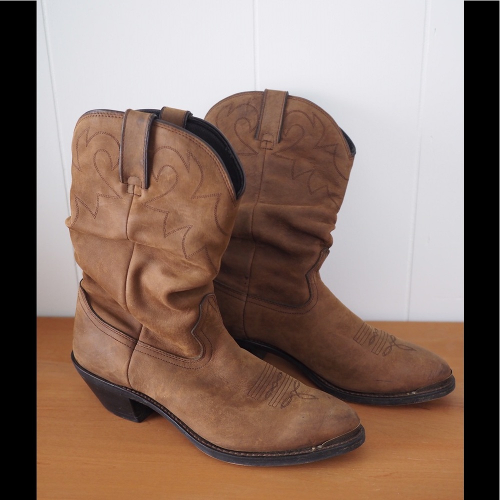 Woman's Size 10M Brown Suede Slouch Cowboy Boots