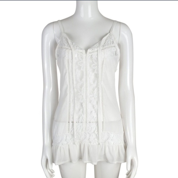 🎉Host pick 2X🎉Sheer crochet chiffon blouse tank - Picture 6 of 8