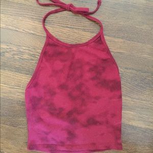 Urban Outfitters red tie dye halter top