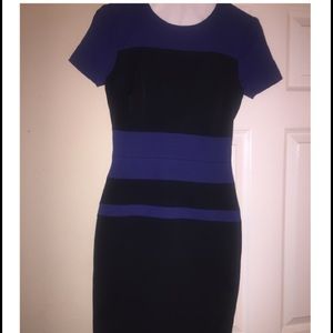 Karen Millen dress in royal blue and black