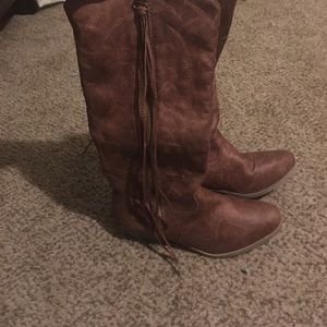 Brown cowboy boots