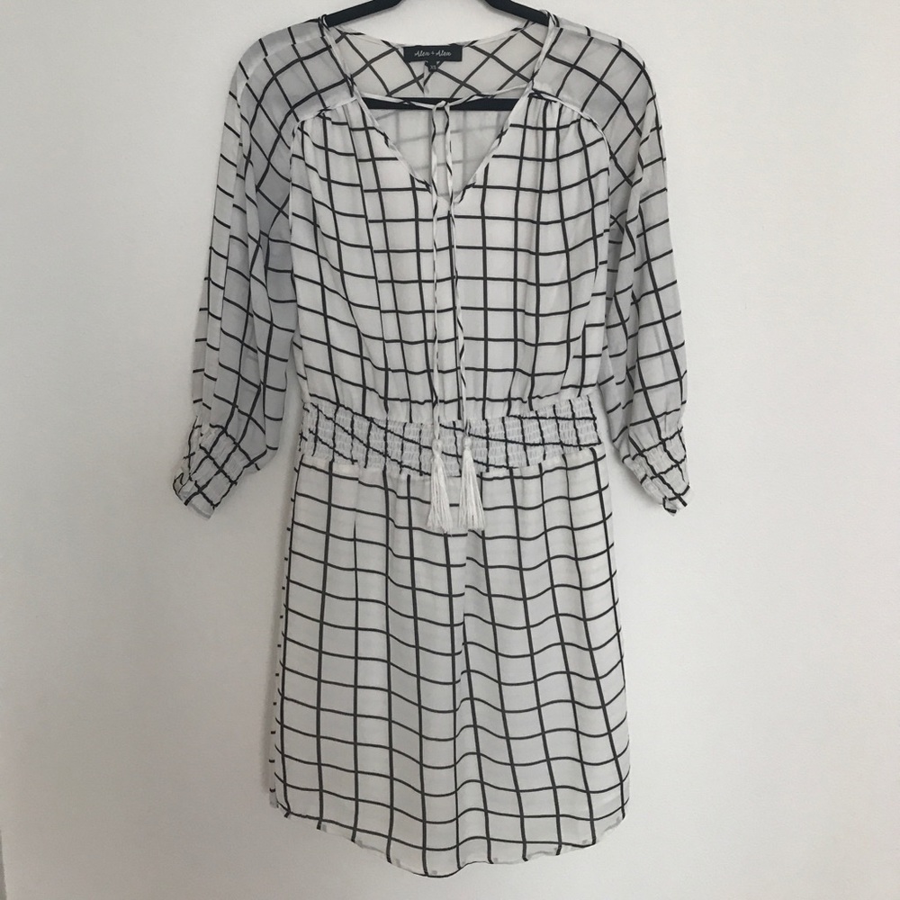 Black and white mini dress