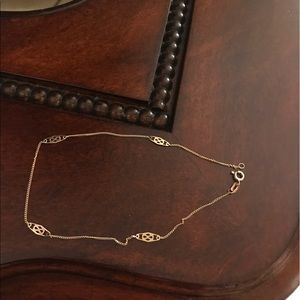 14K Yellow Gold Anklet 10"