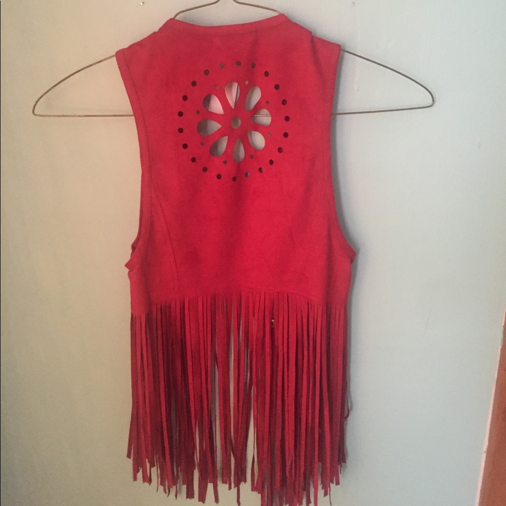 Faux Suede Tassel Boho Vest