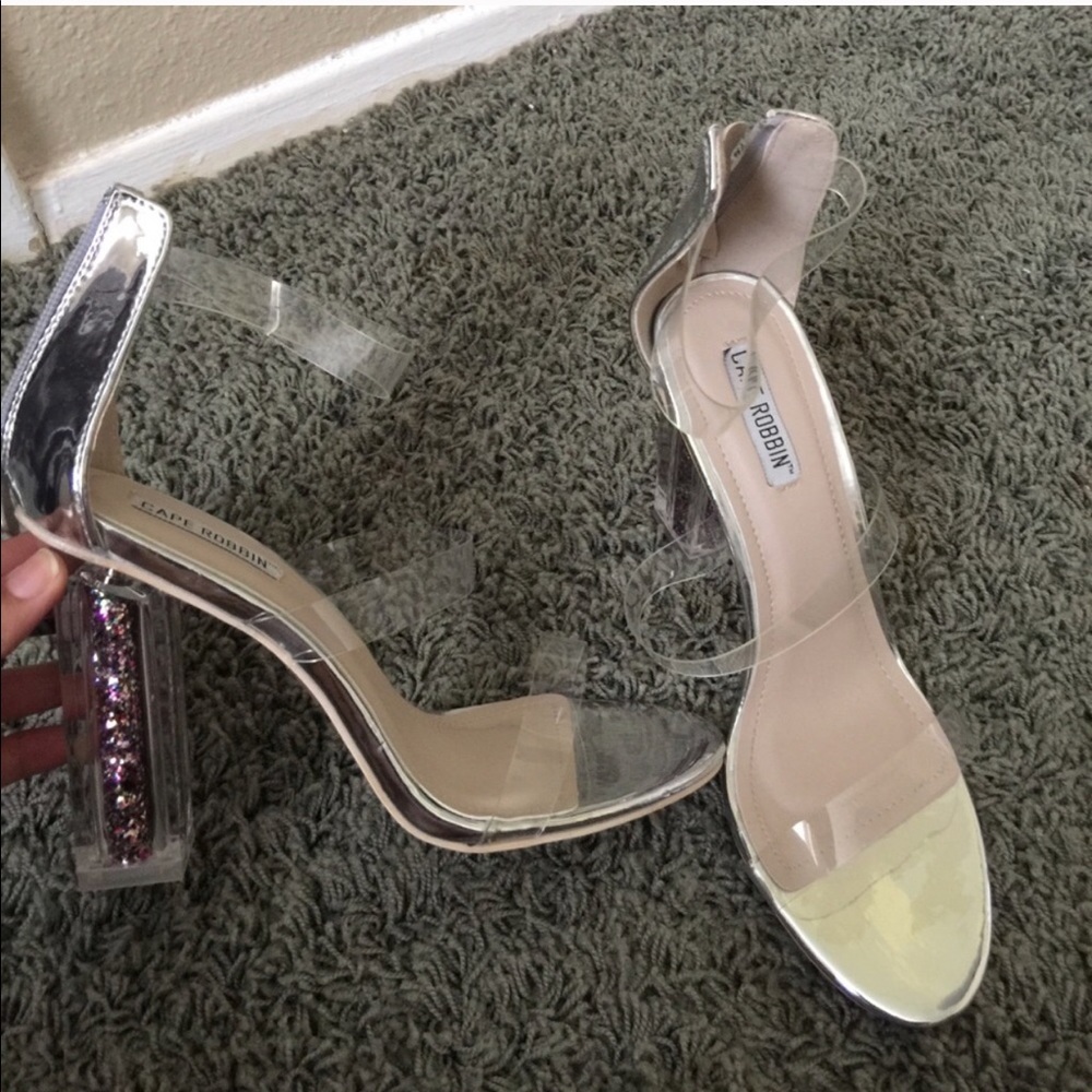 Clear pvc lucite transparent heels