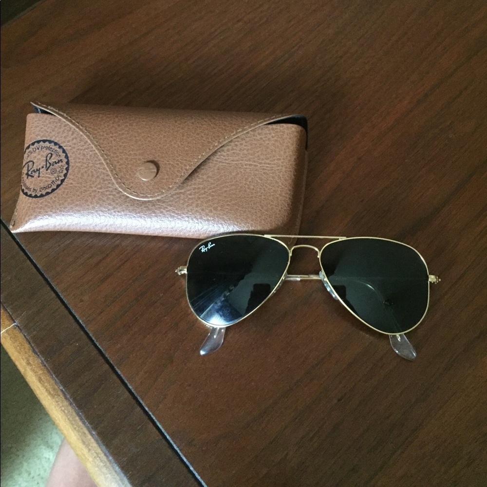 Small 50mm raybans classic gold trim