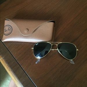 Small 50mm raybans classic gold trim